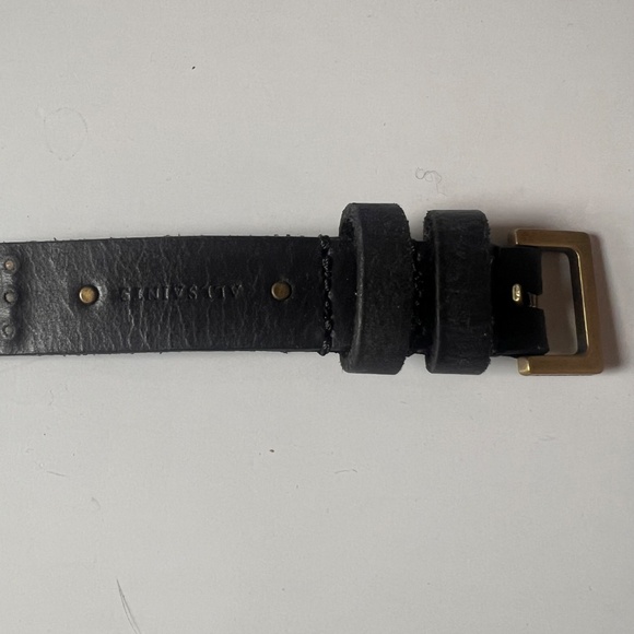 AllSaints Genuine Leather Belt Black Textured Studded Size Medium Made in Italy main image 14